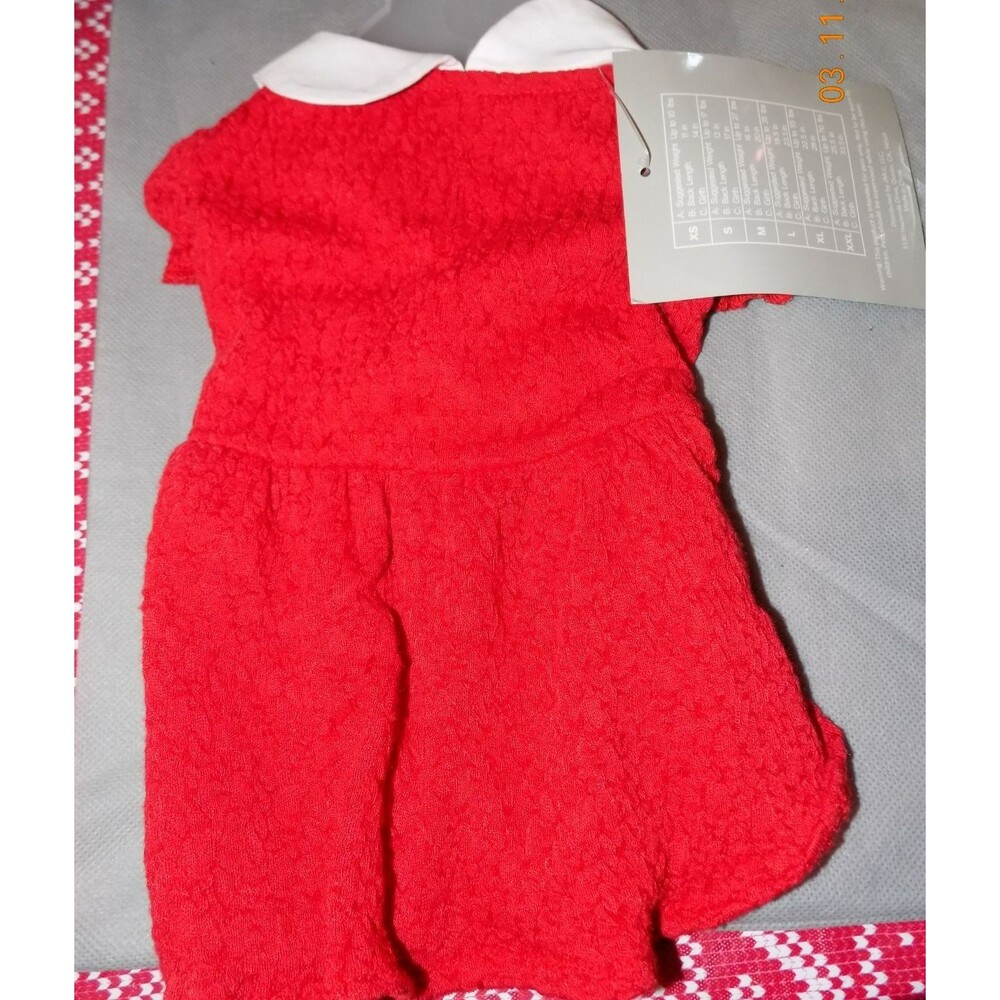 New XS Red dog pet dress